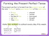 Present Perfect Tense - Years 3 and 4 Teaching Resources (slide 7/21)